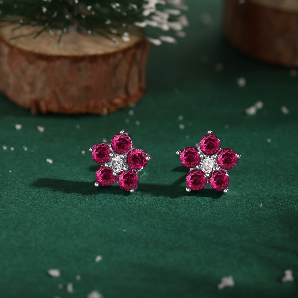 Rosy Bloom Studs