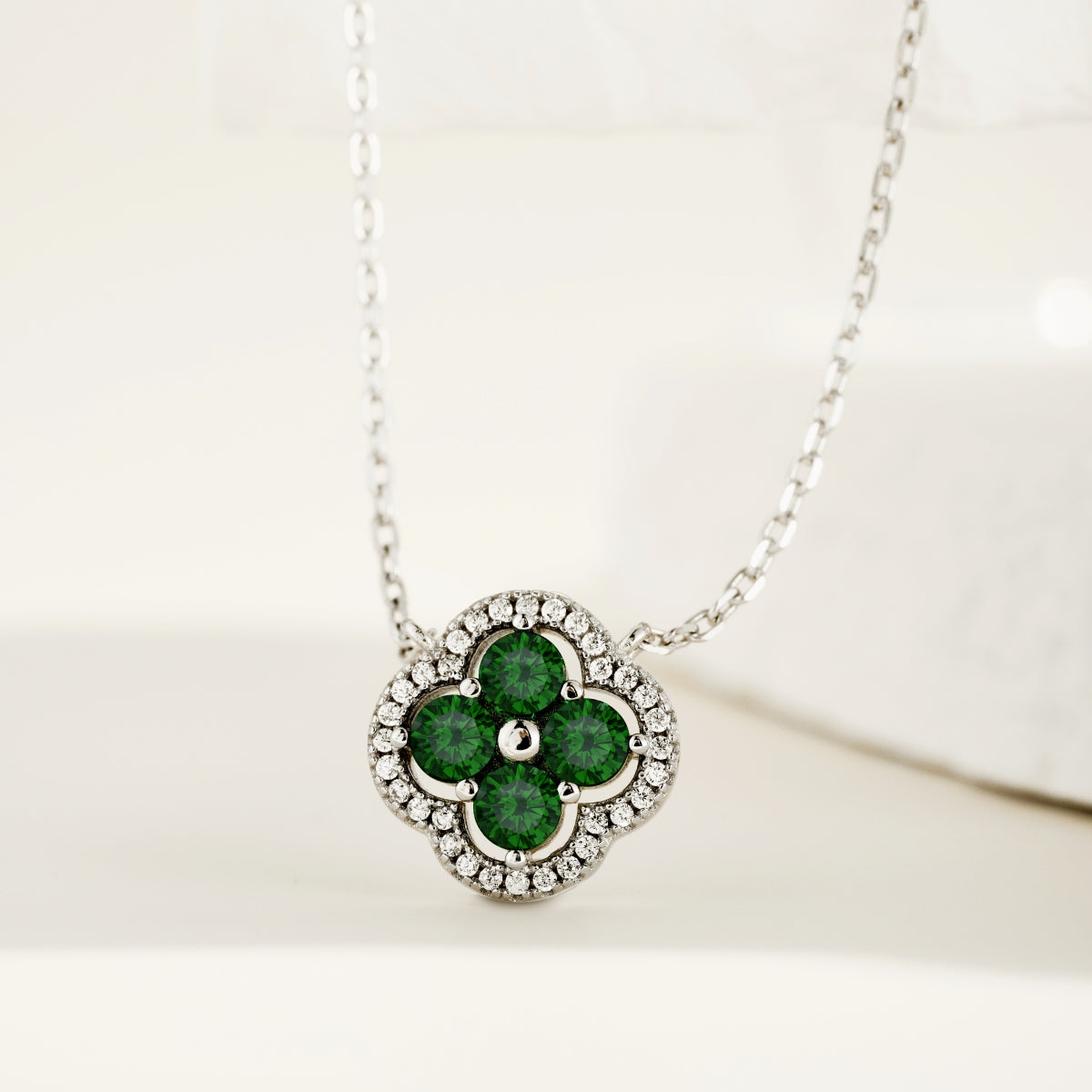 Green Charm Clover Necklace